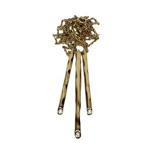 Ann Taylor Necklace Gold Tone Rhinestone Dangles Long 32"